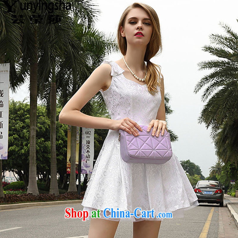 Soon Elizabeth Anna 2015 summer shaggy large skirt with dress dresses L 9128 white XL Yun-ying, Elizabeth, and shopping on the Internet