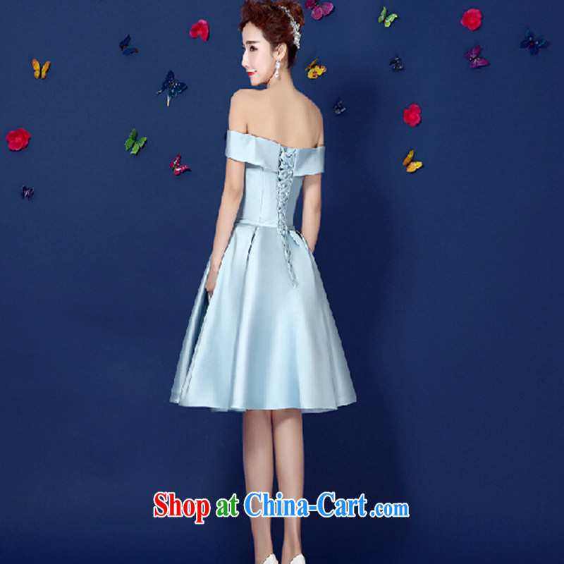 2015 spring and summer new, light gray high quality Evening Dress stylish and a field shoulder banquet dress party dress girl short, light gray will do not switch, so Balaam, and shopping on the Internet