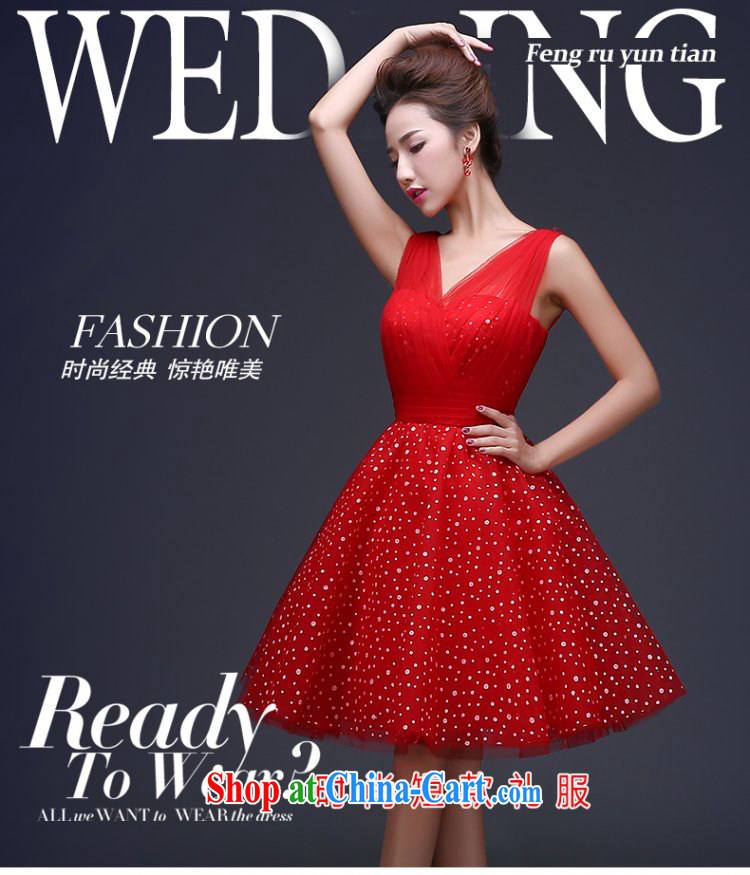 Ting Beverly bridesmaid dresses new 2015 spring bridal wedding dress beauty and stylish double-shoulder bows clothing red girl summer short dress dresses red XXL pictures, price, brand platters! Elections are good character, the national distribution, so why buy now enjoy more preferential! Health