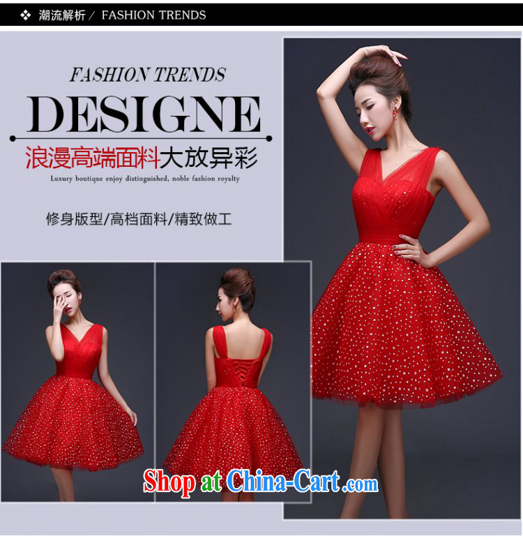 Ting Beverly bridesmaid dresses new 2015 spring bridal wedding dress beauty and stylish double-shoulder bows clothing red girl summer short dress dresses red XXL pictures, price, brand platters! Elections are good character, the national distribution, so why buy now enjoy more preferential! Health