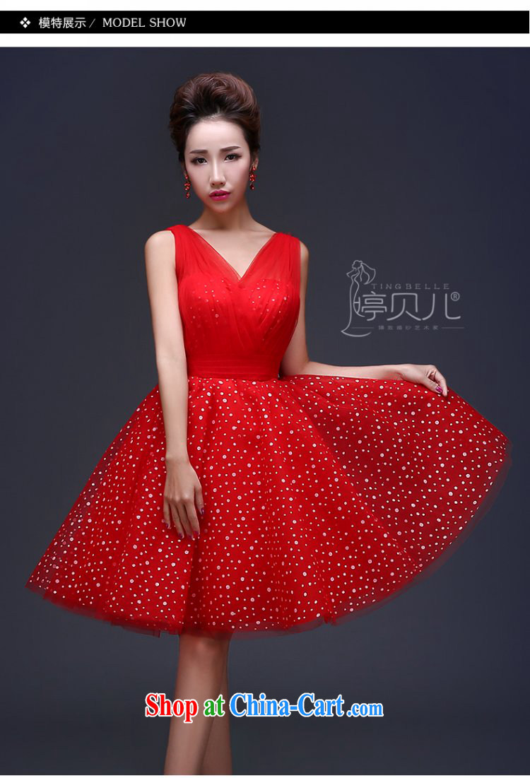 Ting Beverly bridesmaid dresses new 2015 spring bridal wedding dress beauty and stylish double-shoulder bows clothing red girl summer short dress dresses red XXL pictures, price, brand platters! Elections are good character, the national distribution, so why buy now enjoy more preferential! Health