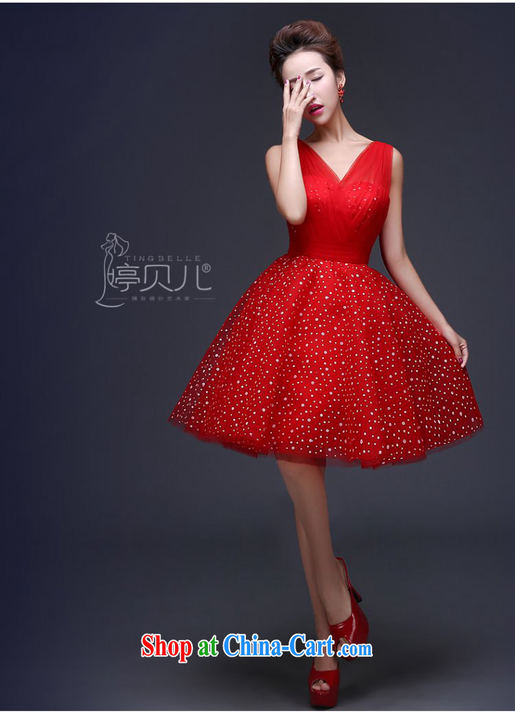 Ting Beverly bridesmaid dresses new 2015 spring bridal wedding dress beauty and stylish double-shoulder bows clothing red girl summer short dress dresses red XXL pictures, price, brand platters! Elections are good character, the national distribution, so why buy now enjoy more preferential! Health