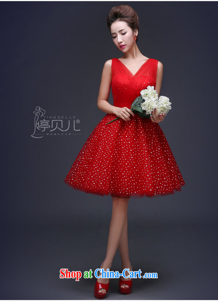 Ting Beverly bridesmaid dresses new 2015 spring bridal wedding dress beauty and stylish double-shoulder bows clothing red girl summer short dress dresses red XXL pictures, price, brand platters! Elections are good character, the national distribution, so why buy now enjoy more preferential! Health