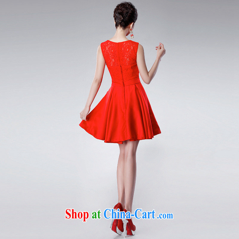 Optimize Hung-2015 new Korean version the wedding dress red lace shoulders sense of marriage toast serving short, small dresses 023 ycf XXL, optimize, and shopping on the Internet