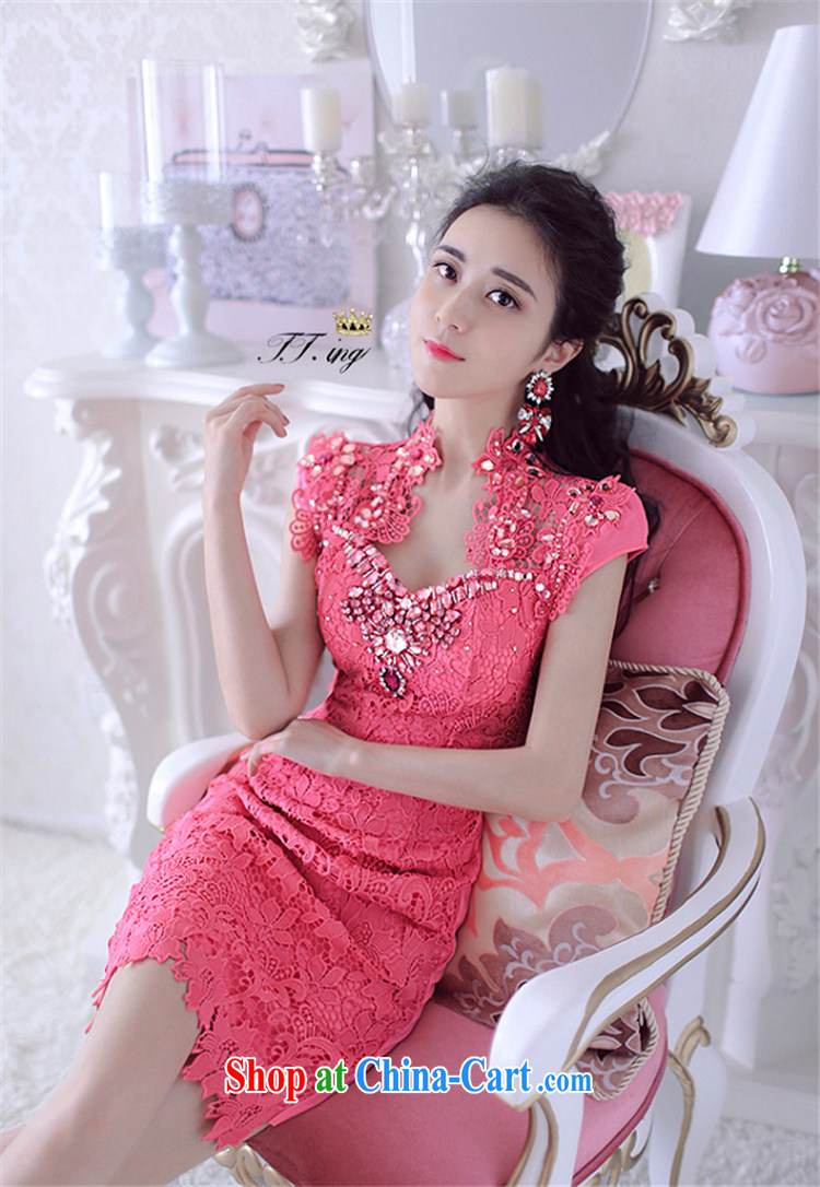 Abundant Ming Ching Ching with parquet drill to the staple Pearl dress female water-soluble retro lace dresses 2015 spring and summer new better red L pictures, price, brand platters! Elections are good character, the national distribution, so why buy now enjoy more preferential! Health