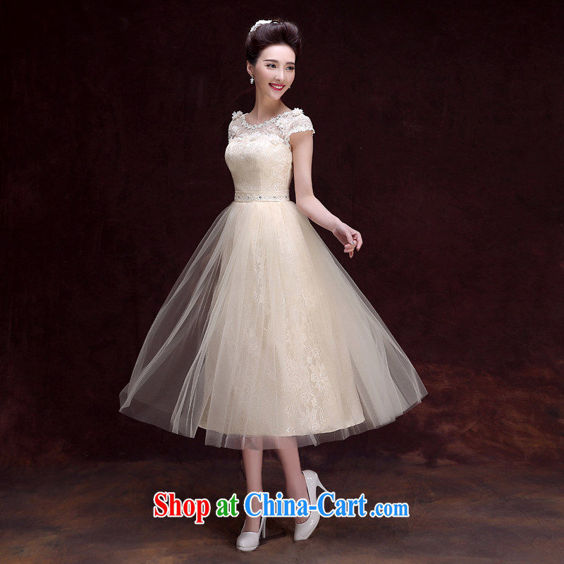 A good service is 2015 new bridesmaid clothing spring and summer champagne color, long, small dress bridesmaid's sister dress dress 607 - shoulders the champagne color, long bridesmaid M service, good service, and, shopping on the Internet