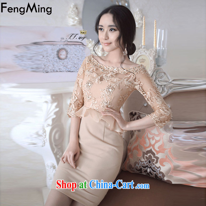 Abundant Ming Ching Ching with embroidered yarn Web parquet drill flouncing skirt dresses women dresses 2015 spring and summer New Picture Color L, HSBC Ming (FengMing), online shopping