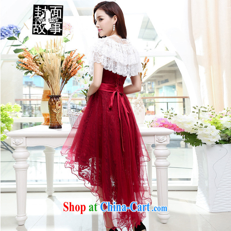 Cover Story 2015 new erase chest dovetail the waist beauty marriage small dress brides with bridal toast the wedding dresses red XL, cover story (cover story), online shopping