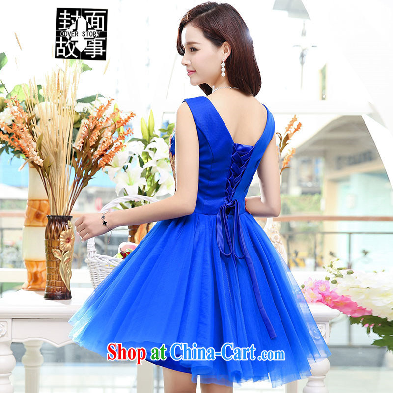 Cover Story 2015 new V collar, sexy high waist shaggy skirts the waist small dress married women with bridesmaid clothing red XL, cover story (cover story), shopping on the Internet