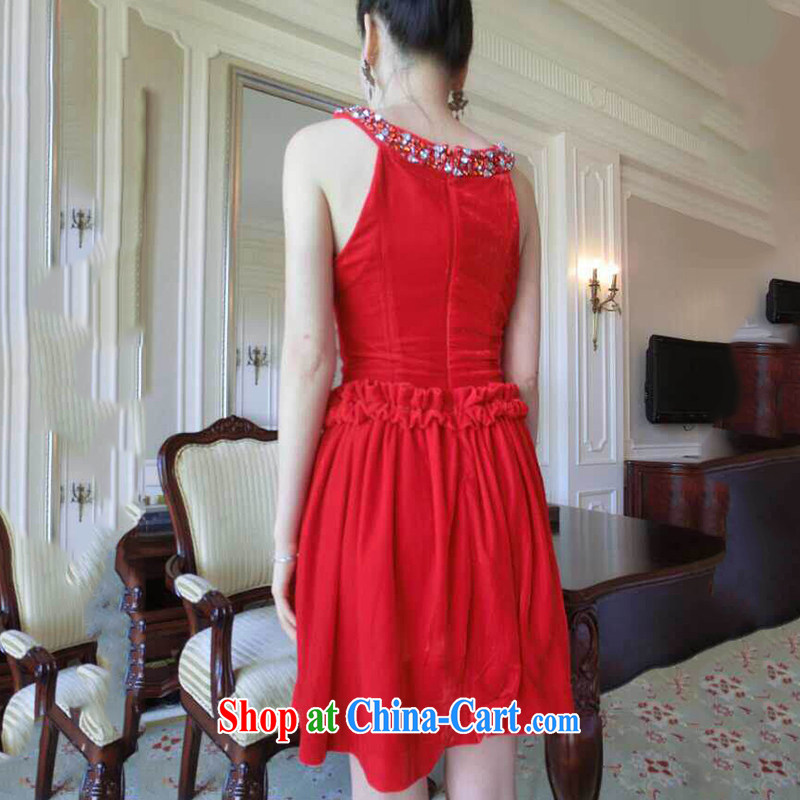 Lint-free cloth, The 2015 New Name-yuan-sweet also staple Pearl dress stylish sleeveless is also dresses 012 red M, lint-free cloth deer fly (lurongfei), and, on-line shopping
