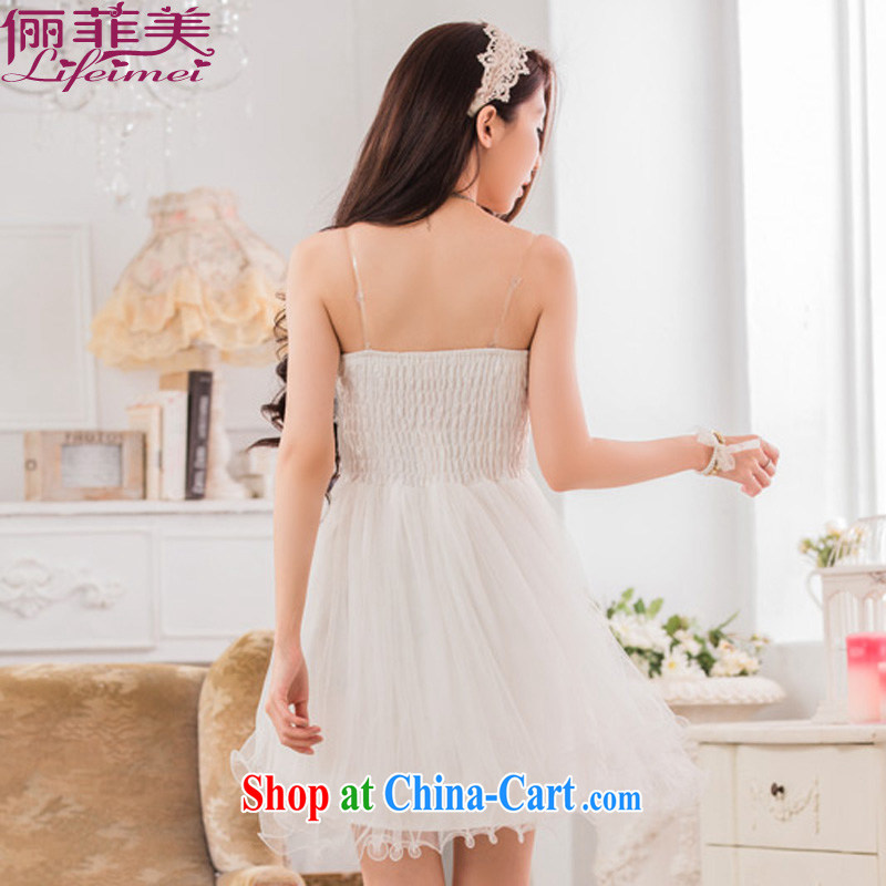 An Philippines and the United States sweet three-dimensional chest take off his chest high-waist sweet bow-tie Princess dress bridesmaid sister in the Code small dress white XXXL, facilitating Philippines and the United States, and, on-line shopping
