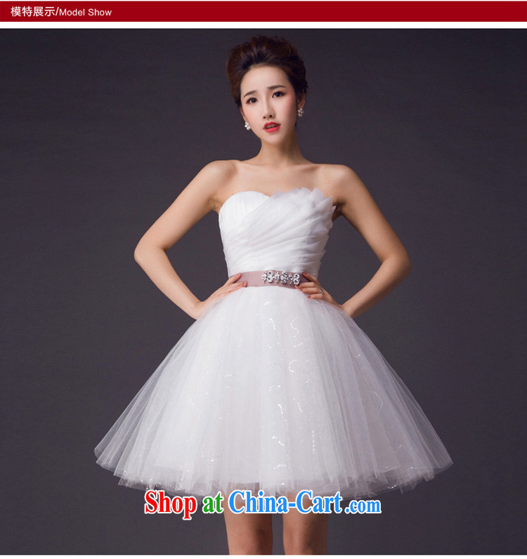 wedding dresses 2015 summer new short skirts wedding wedding party show white Web yarn tied with bare chest small dress white XL pictures, price, brand platters! Elections are good character, the national distribution, so why buy now enjoy more preferential! Health