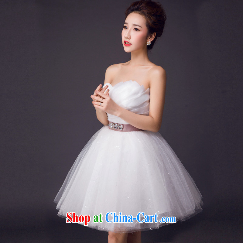 wedding dresses 2015 summer new short skirts wedding wedding party show white Web yarn tied with bare chest small dress white XL, Ho full chamber, and shopping on the Internet