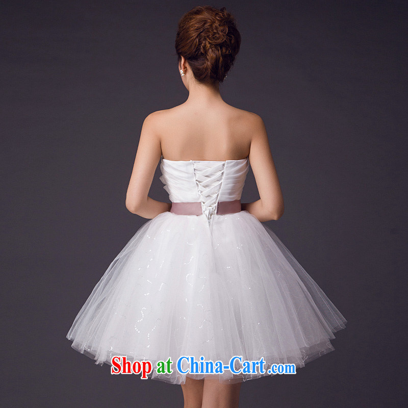 wedding dresses 2015 summer new short skirts wedding wedding party show white Web yarn tied with bare chest small dress white XL, Ho full chamber, and shopping on the Internet