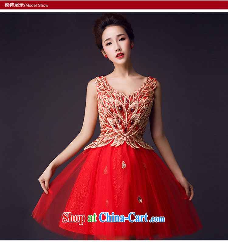 2015 toast serving short summer bridal wedding dress red shoulders V field for small dress dress short skirt Web red XL pictures, price, brand platters! Elections are good character, the national distribution, so why buy now enjoy more preferential! Health
