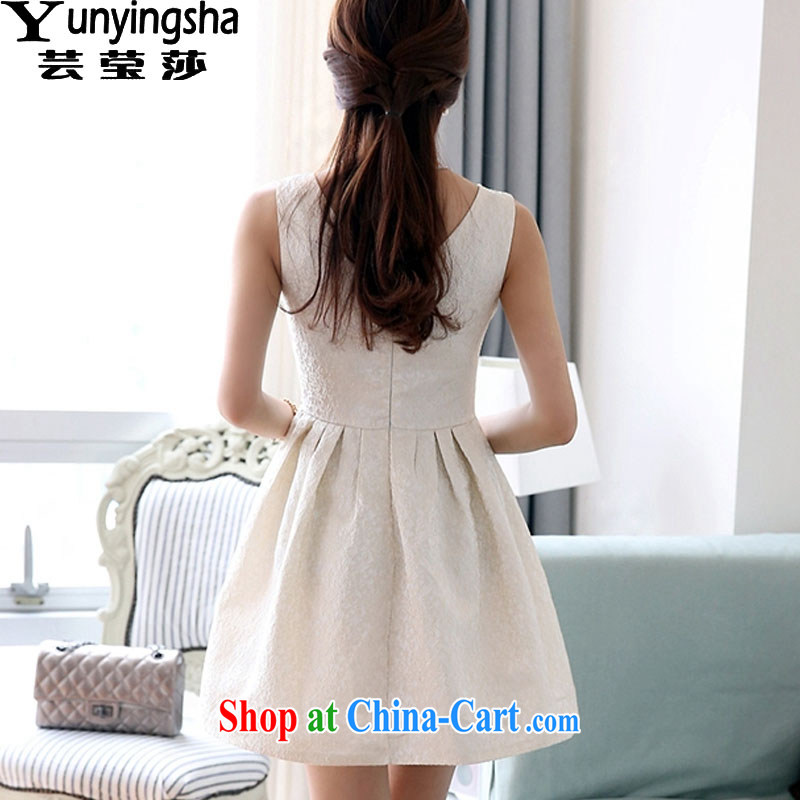 Soon Elizabeth Anna 2015 spring and summer new Korean Beauty sweet stamp V for bridesmaid dress dresses L 9137 m White XL Yun-ying, Elizabeth, and shopping on the Internet