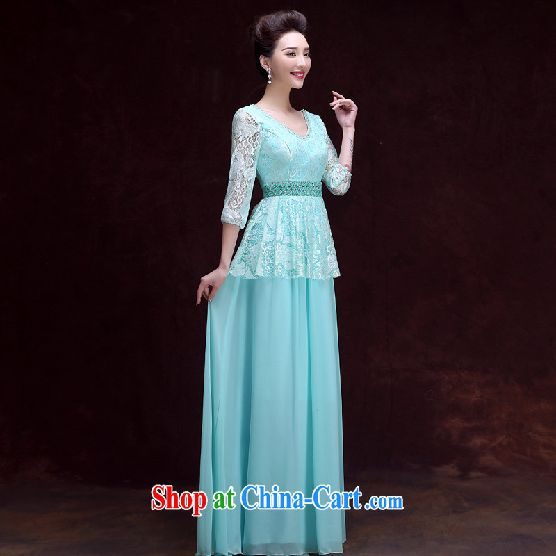 A good service is 2015 new dress sister's bridesmaid dress, banquet dress long moderator dress Ice Blue 2XL, serving a good solid, shopping on the Internet