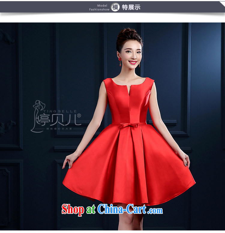Ting Beverly 2015 new bride's toast clothing Spring Summer Red field shoulder short marriage betrothal small dress skirt banquet dress girls tie-red beauty XXL pictures, price, brand platters! Elections are good character, the national distribution, so why buy now enjoy more preferential! Health