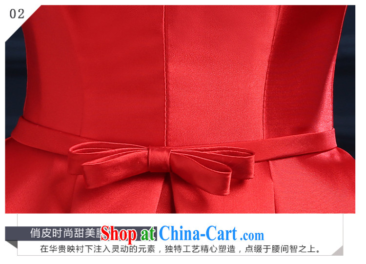 Ting Beverly 2015 new bride's toast clothing Spring Summer Red field shoulder short marriage betrothal small dress skirt banquet dress girls tie-red beauty XXL pictures, price, brand platters! Elections are good character, the national distribution, so why buy now enjoy more preferential! Health