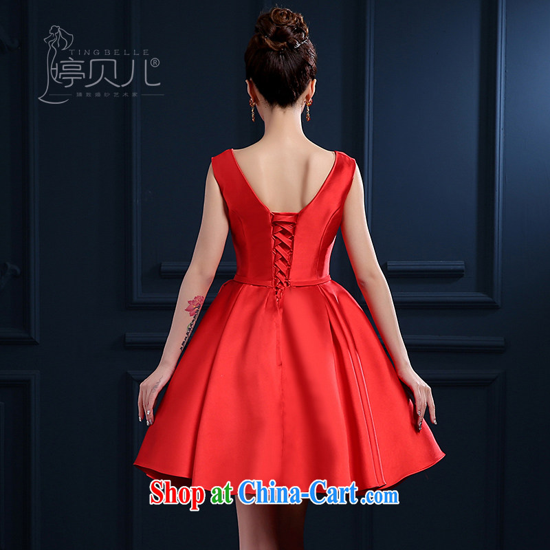 Little children Addis Ababa 2015 new bride's toast clothing spring and summer Red field shoulder short marriage betrothal small dress skirt banquet dress girls tie-red beauty XXL Ting, Beverly (tingbeier), online shopping