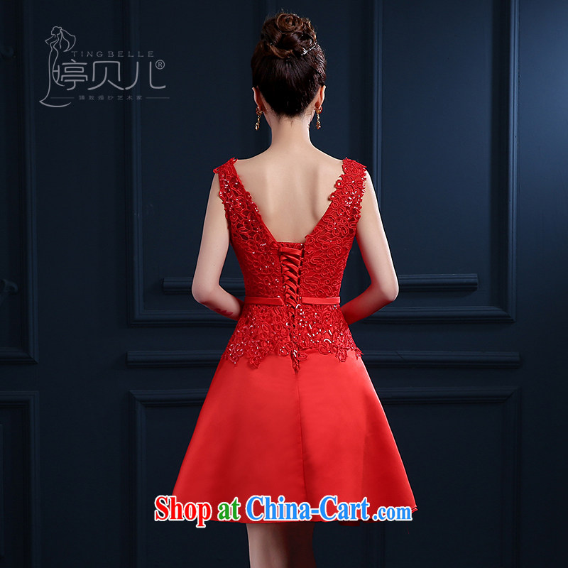Ting Beverly toast Service Bridal spring 2015 new wedding dresses dress Red double-shoulder short lace wedding dress girls summer the betrothal small dress banquet red S Ting, Beverly (tingbeier), online shopping