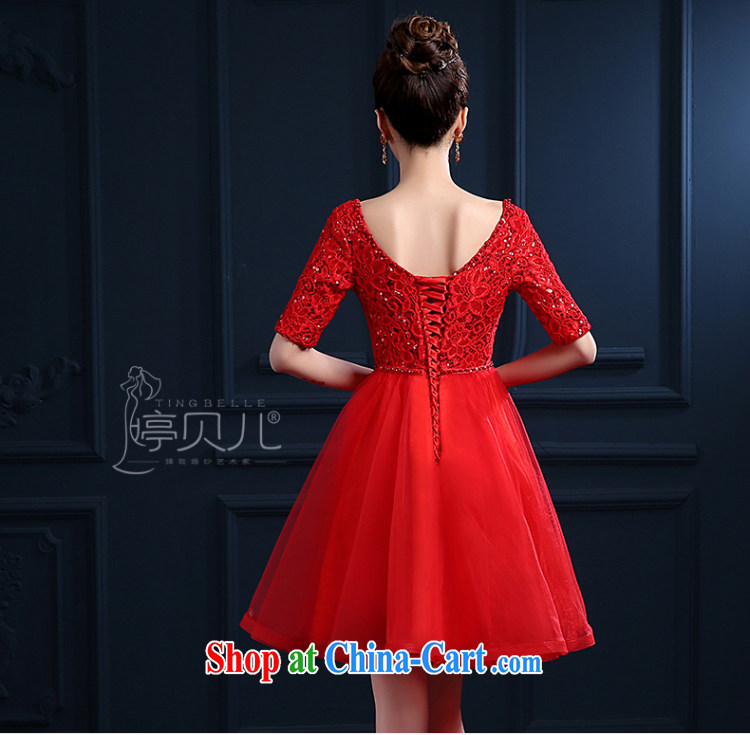 Ting Beverly 2015 new toast Service Bridal and red short wedding dress a field shoulder lace banquet dress girls summer large, high-waist straps dress skirt red XXL pictures, price, brand platters! Elections are good character, the national distribution, so why buy now enjoy more preferential! Health