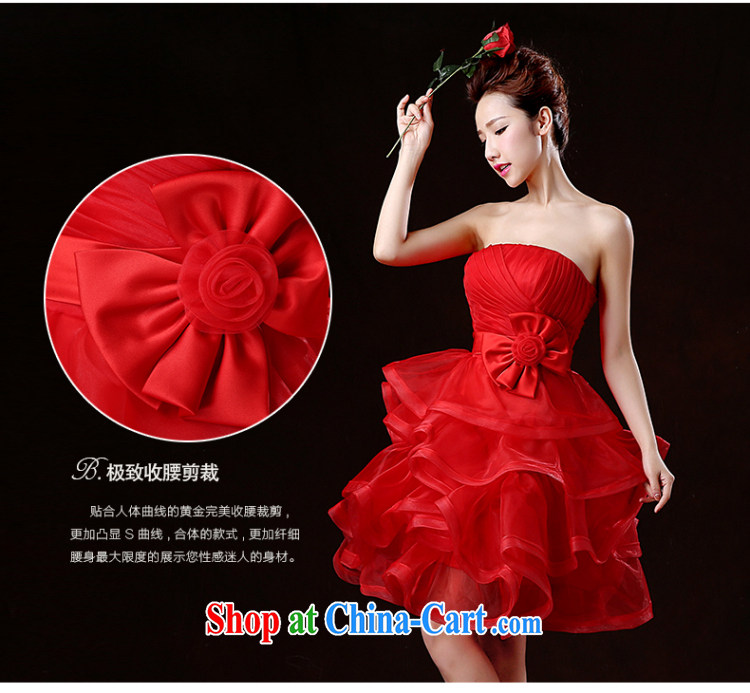 Ting Beverly 2015 new toast Service Bridal wedding dresses spring and summer short, red erase chest banquet dress shaggy dress betrothal small dress dark red XXL pictures, price, brand platters! Elections are good character, the national distribution, so why buy now enjoy more preferential! Health