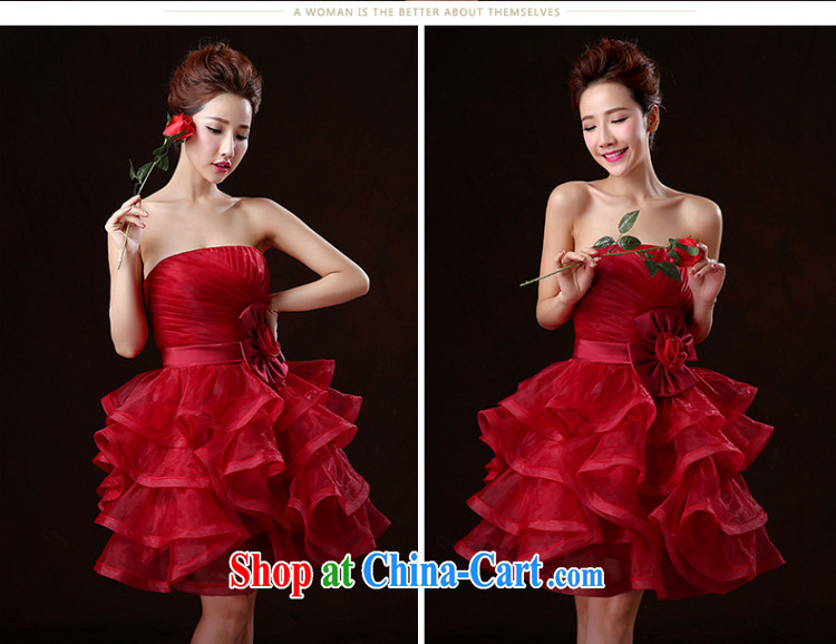Ting Beverly 2015 new toast Service Bridal wedding dresses spring and summer short, red erase chest banquet dress shaggy dress betrothal small dress dark red XXL pictures, price, brand platters! Elections are good character, the national distribution, so why buy now enjoy more preferential! Health