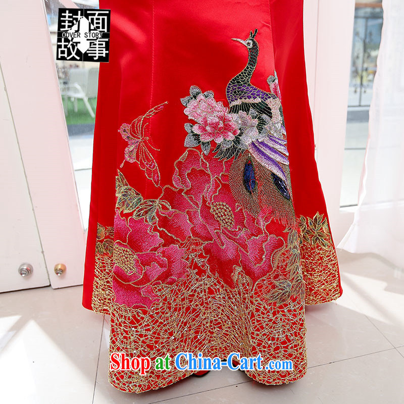 Cover Story 2015 summer night dress stores sexy at Merlion dress dinner dress, President bows wedding embroidery Phoenix solid dresses red XL, the cover story (cover story), online shopping