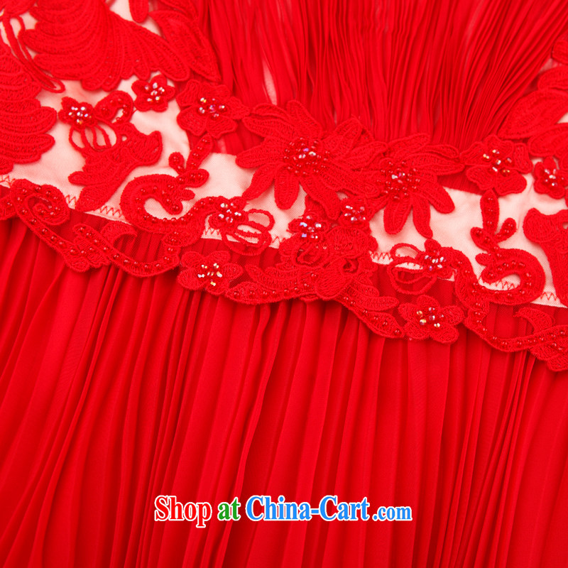 The poetry film summer 2015 new Openwork embroidery beads staples high waist 100 hem dresses marriage small red dress uniform toast girl skirt red XL, European poetry (oushiying), and, on-line shopping