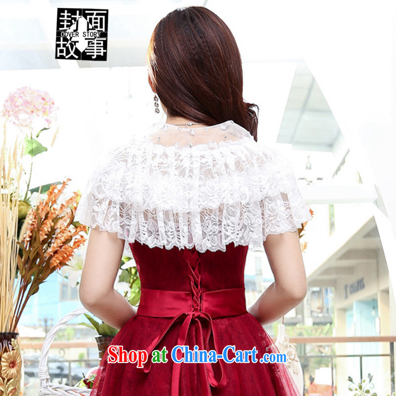 Cover Story 2015 marriage bridesmaid clothing fairy dress uniform toast Princess spring/summer solid color lace wedding bridal dresses lace sunscreen shawl XL, the cover story (cover story), and on-line shopping