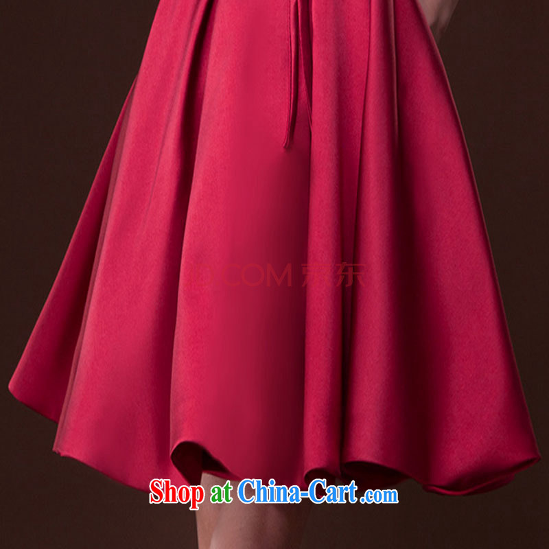 2015 new bride wedding toast serving female moderator dress Brocade tie sleeveless red long skirt and deep red XXL, tone (dayinni), shopping on the Internet