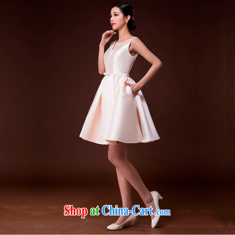 2015 new bride wedding toast serving female moderator dress Brocade tie sleeveless red dress, champagne color S, my dear Bride (BABY BPIDEB), online shopping