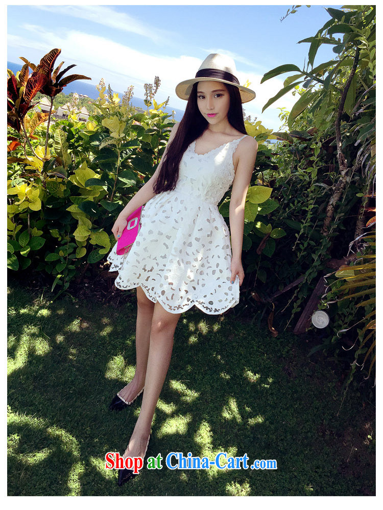 First, Korean version summer 2015 new women's clothing name-yuan Openwork carved strap with the lumbar shaggy dress the dress white L pictures, price, brand platters! Elections are good character, the national distribution, so why buy now enjoy more preferential! Health