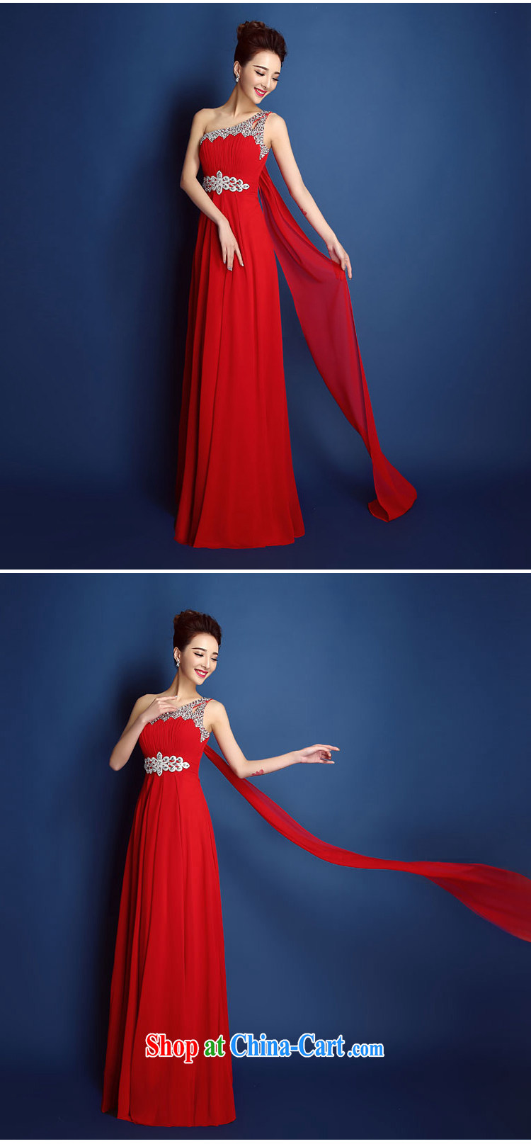 Bridal toast serving crowsfoot single shoulder parquet drill wedding dresses dress improved summer long 2015 new wedding dress beauty, red XXL pictures, price, brand platters! Elections are good character, the national distribution, so why buy now enjoy more preferential! Health