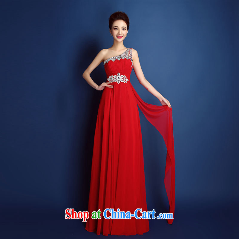 Bridal toast served at Merlion THE SHOULDER parquet drill wedding dresses dress improved summer long 2015 new wedding dress beauty, red XXL, beautiful, shopping on the Internet