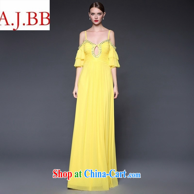 The European site 2015 summer new bare shoulders nails Pearl strap with ultra-sin long evening dress dresses W 5014 red are code