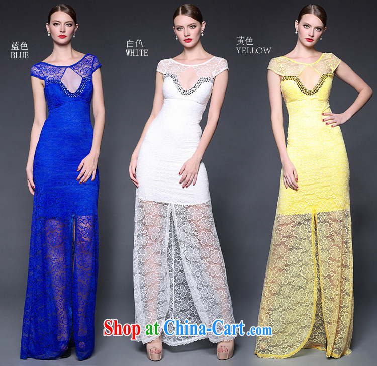 2015 Summer in Europe and the new dress lace stitching staples Pearl long sexy dress dresses W 0230 white are code pictures, price, brand platters! Elections are good character, the national distribution, so why buy now enjoy more preferential! Health