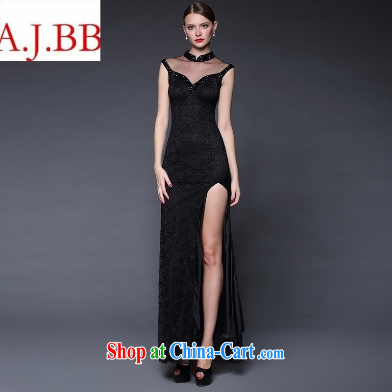 2015 new stitching lace manually staple Pearl dresses long, the forklift truck beauty dress dresses W 0143 white are code, A . J . BB, shopping on the Internet