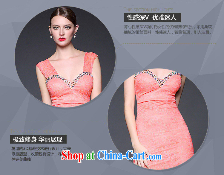 2015 European and American female summer new manually staple Pearl lace shoulder strap long dress dresses W 0125 red-orange are code pictures, price, brand platters! Elections are good character, the national distribution, so why buy now enjoy more preferential! Health
