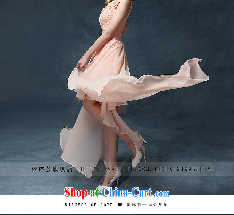 According to Lin Sa 2015 new pink bridesmaid dresses short before long after annual spring fashion beauty serving toast the evening dress pink XL pictures, price, brand platters! Elections are good character, the national distribution, so why buy now enjoy more preferential! Health