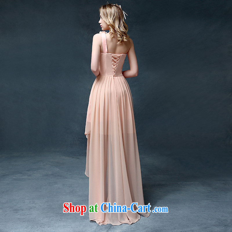 According to Lin Sa 2015 new pink bridesmaid dresses short before long Annual Spring fashion beauty serving toast the evening dress pink XL, according to Lin, Elizabeth, and shopping on the Internet