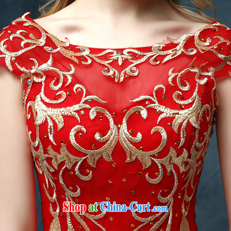 According to Lin Windsor bridal toast service 2015 new stylish bridal dresses red wedding dress evening dress long crowsfoot cultivating red are code, in accordance with Elizabeth Lin, shopping on the Internet