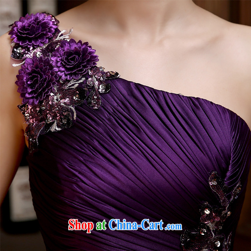 bridesmaid dress long skirt tie bows wedding Korean dresses silk snow woven beauty purple XL, my dear Bride (BABY BPIDEB), online shopping