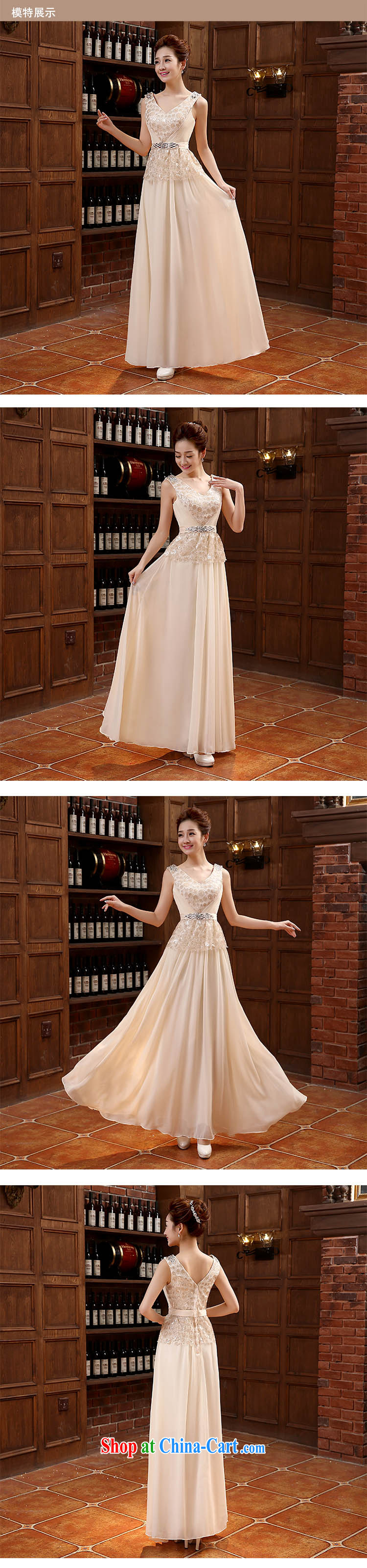 shoulders V for long evening dress bridesmaid dresses annual 2015 New Evening Dress bridal toast serving pink XL pictures, price, brand platters! Elections are good character, the national distribution, so why buy now enjoy more preferential! Health