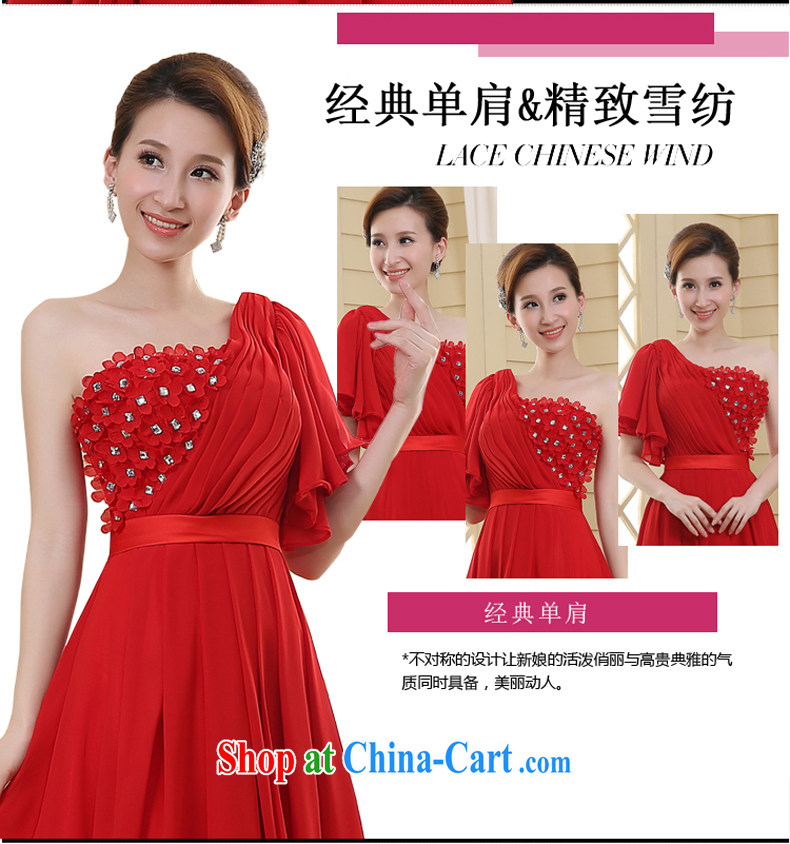 Summer 2015 single shoulder bridal wedding dresses bridesmaid dress red bows stage dress short red XL pictures, price, brand platters! Elections are good character, the national distribution, so why buy now enjoy more preferential! Health