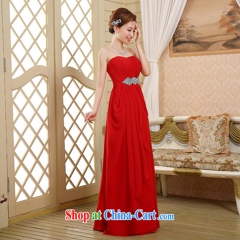 2015 New red long bridal wedding dresses bows beauty graphics thin dress Mary Magdalene pregnant women breast, red XL, my dear bride (BABY BPIDEB), online shopping