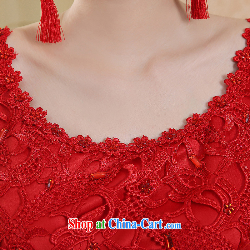 Bridal wedding dress toast clothing cheongsam dress spring and summer new 2015 red stylish lace beauty retro red XL, my dear bride (BABY BPIDEB), online shopping