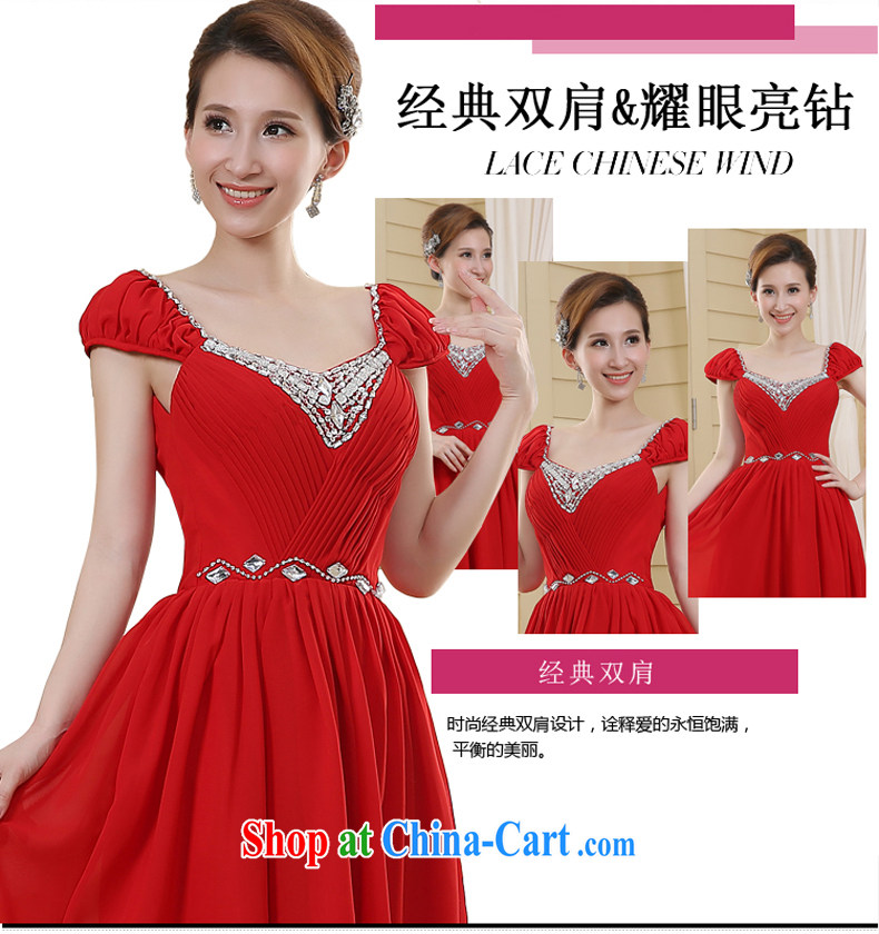 Bridal toast service 2015 New Red double-shoulder lace wedding dresses small short dress red XL pictures, price, brand platters! Elections are good character, the national distribution, so why buy now enjoy more preferential! Health