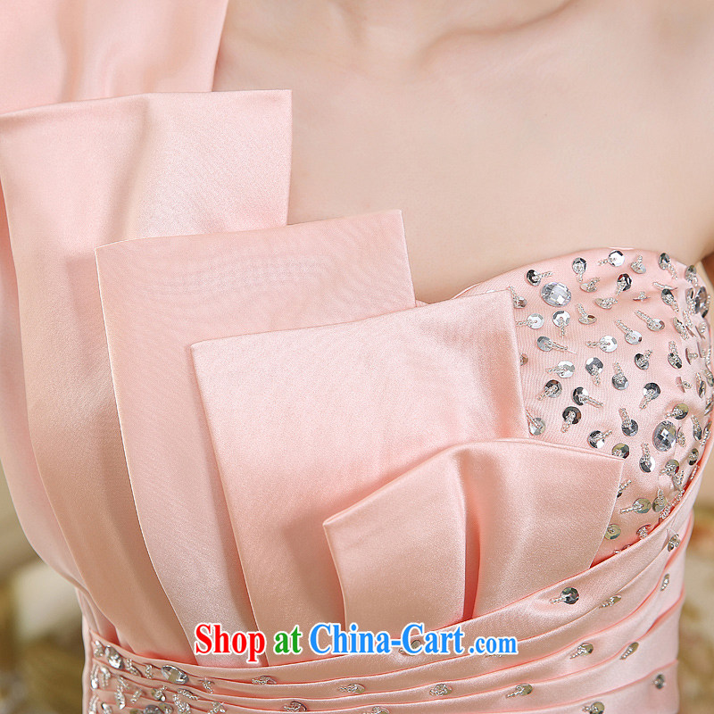 2015 new short Evening Dress package and the shoulder Korean Beauty Princess evening dress dress sexy men toast small dress pink S, Diane M Ki, shopping on the Internet